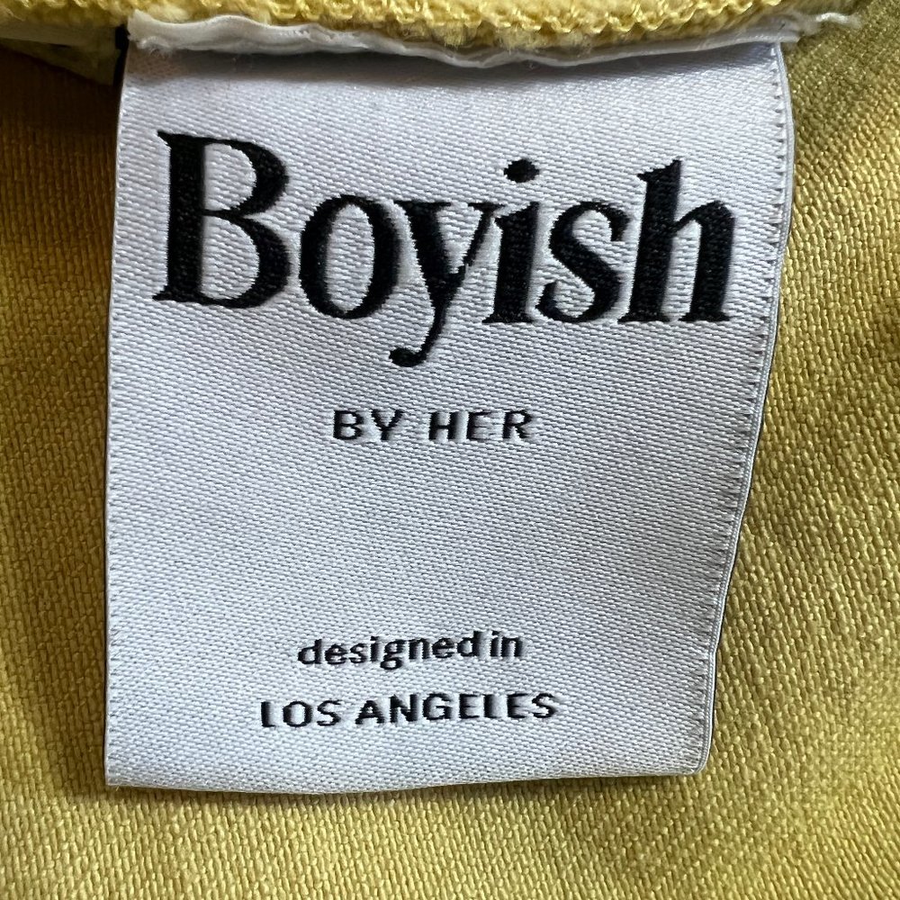 Boyish By Her Kennedy Yellow Denim Mini Skirt Overalls Dress Size Small - Picture 10 of 13
